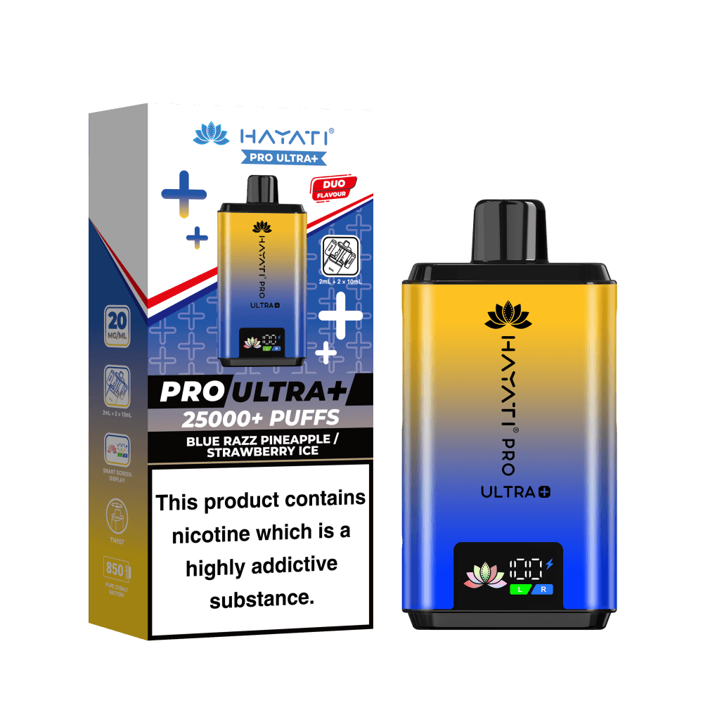 Blue Razz Pineapple/Strawberry Ice Hayati Pro Ultra Plus 25k Vape Kit