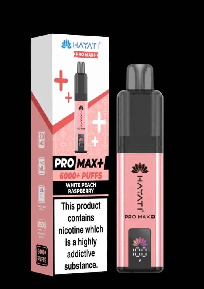 White Peach Raspberry Hayati Pro Max Plus 6000 Vape Kit