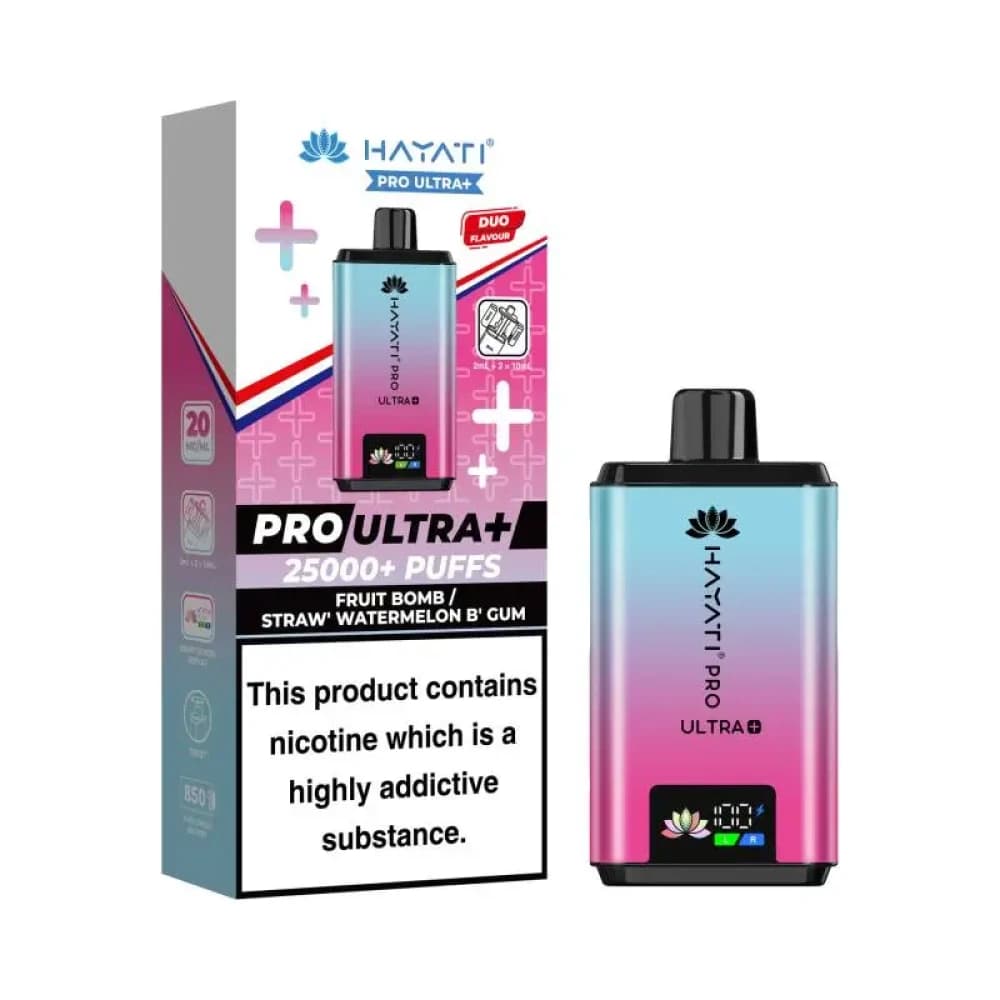 Fruit Bomb/Straw' Watermelon B'Gum Hayati Pro Ultra Plus 25k Vape Kit