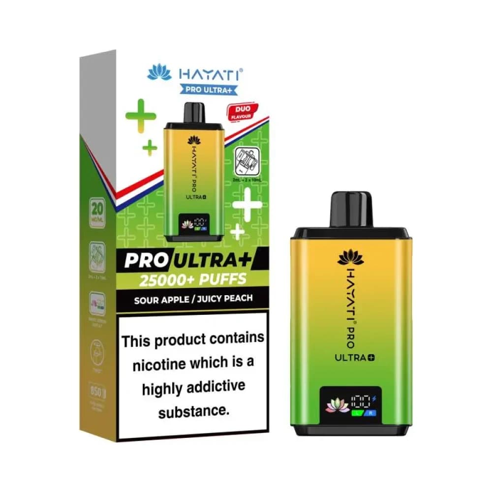 Sour Apple/Juicy Peach Hayati Pro Ultra Plus 25k Vape Kit