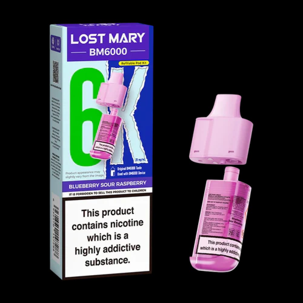 Blue Sour Raspberry Lost Mary Bm6000 Refill Pods