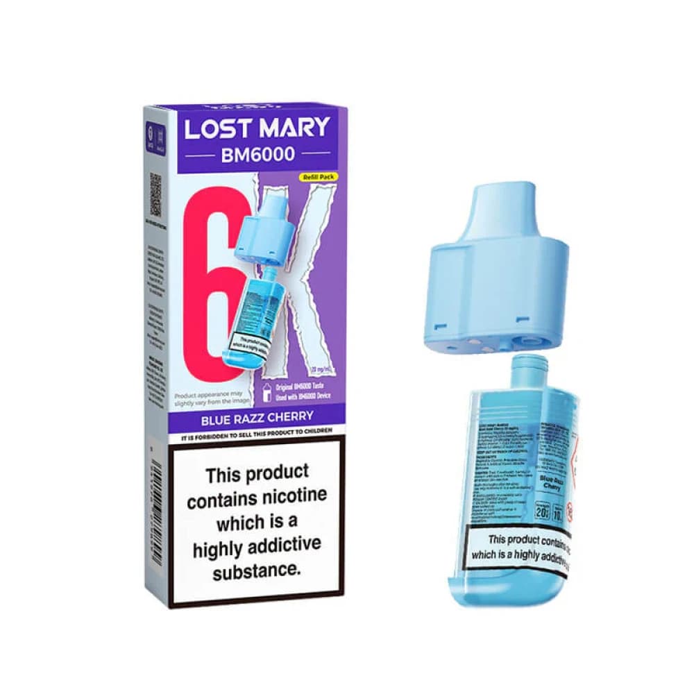 Blue Razz Ice Lost Mary Bm6000 Refill Pods